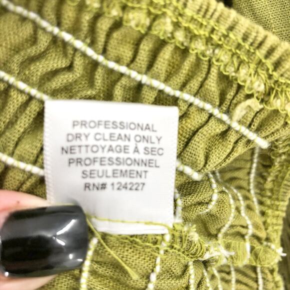 MISA LOS ANGELES ​Calla Shirred Crop Top Size XL Olive Green Elbow Sleeves NWOT - Picture 10 of 10